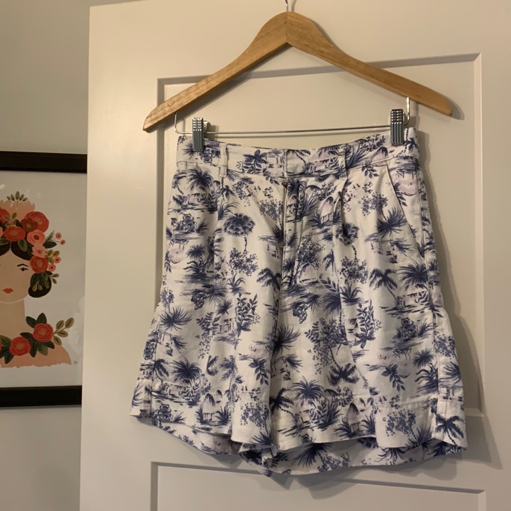 Abercrombie Linen Blend Pattern Shorts